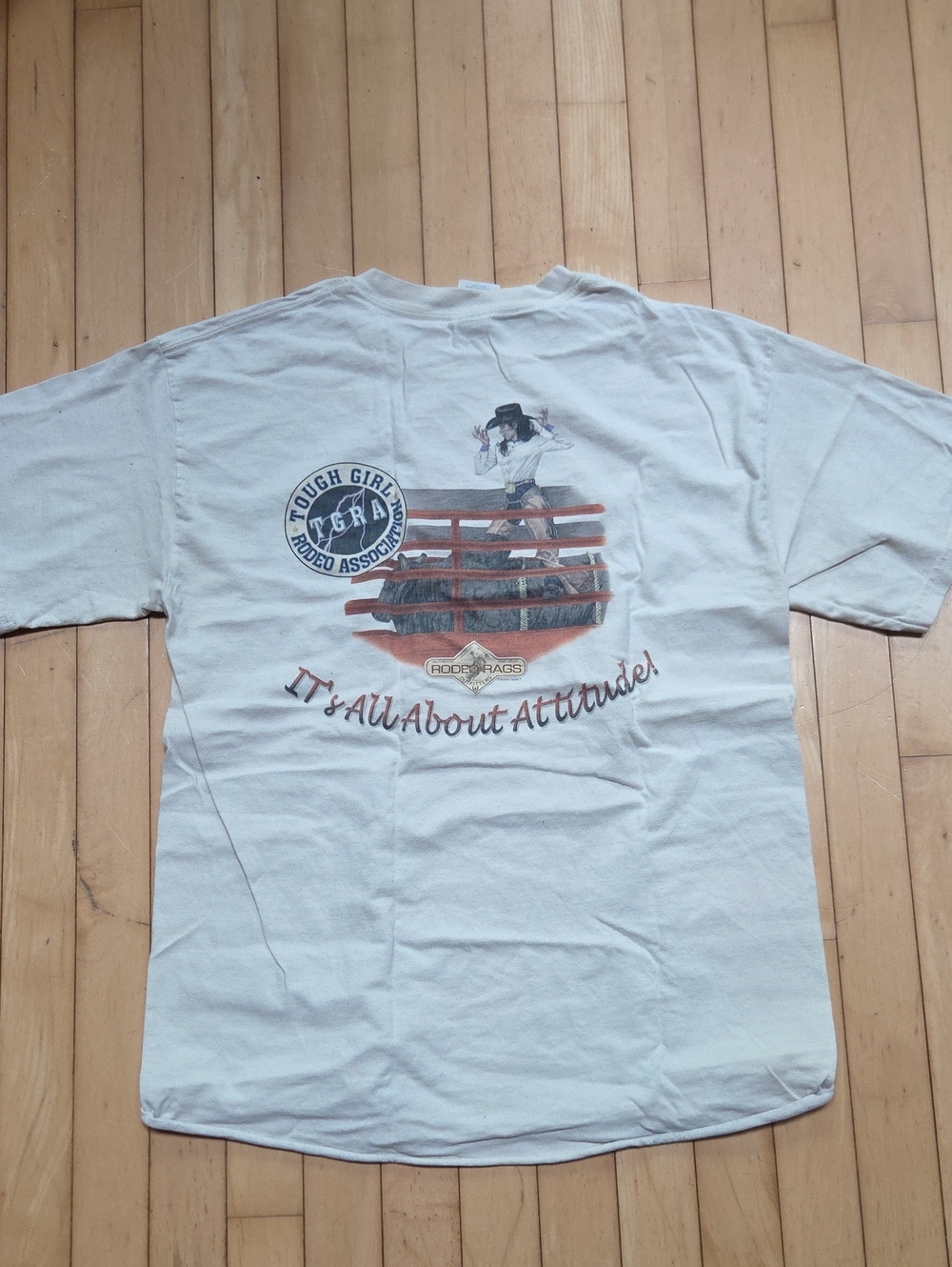 Tough Girl Rodeo Association 'It's All About Attitude' White Graphic Tee